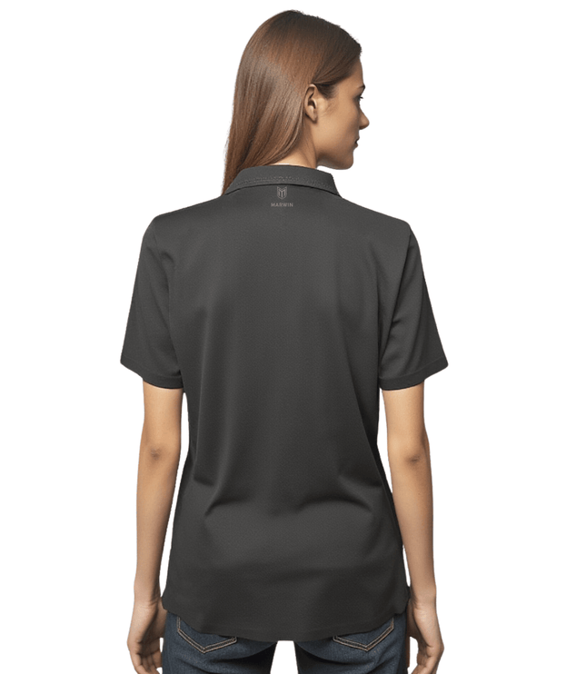 Marwin Sports Mopar Seamless Button Women's Polo - Black - Marwin Sports