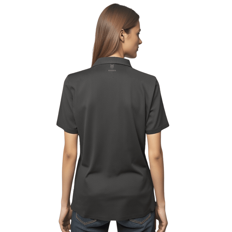 Marwin Sports Mopar Seamless Button Women's Polo - Black - Marwin Sports