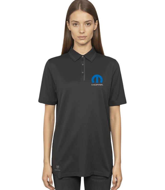 Marwin Sports Mopar Seamless Button Women's Polo - Black - Marwin Sports