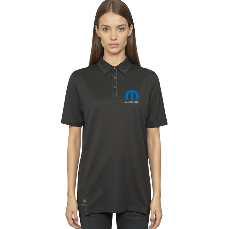Marwin Sports Mopar Seamless Button Women's Polo - Black - Marwin Sports