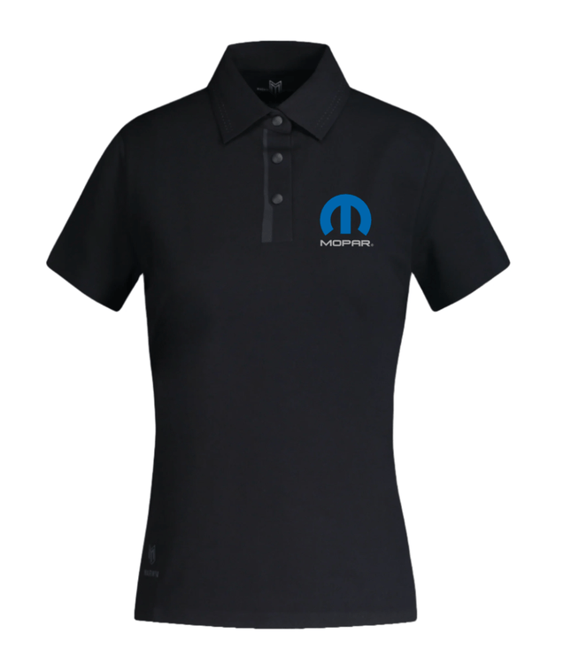 Marwin Sports Mopar Seamless Button Women's Polo - Black - Marwin Sports