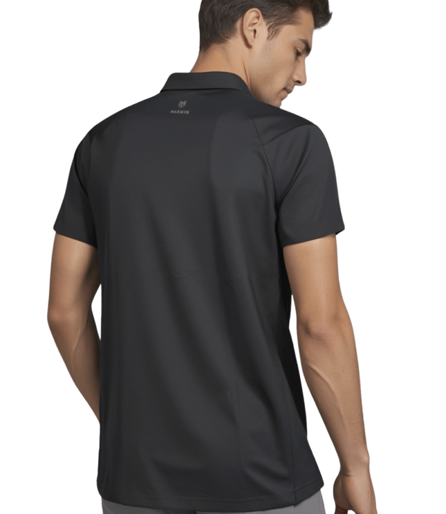 Marwin Sports Mopar Seamless Zipper Men's Polo - Black - Marwin Sports
