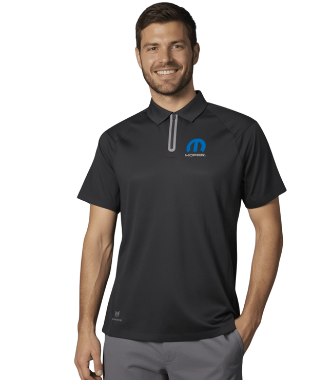 Marwin Sports Mopar Seamless Zipper Men's Polo - Black - Marwin Sports