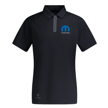 Marwin Sports Mopar Seamless Zipper Men's Polo - Black - Marwin Sports