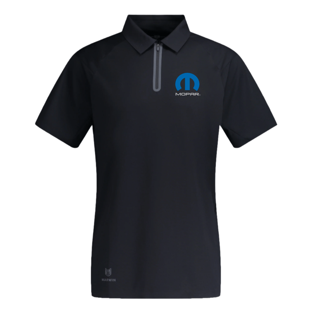 Marwin Sports Mopar Seamless Zipper Men's Polo - Black - Marwin Sports