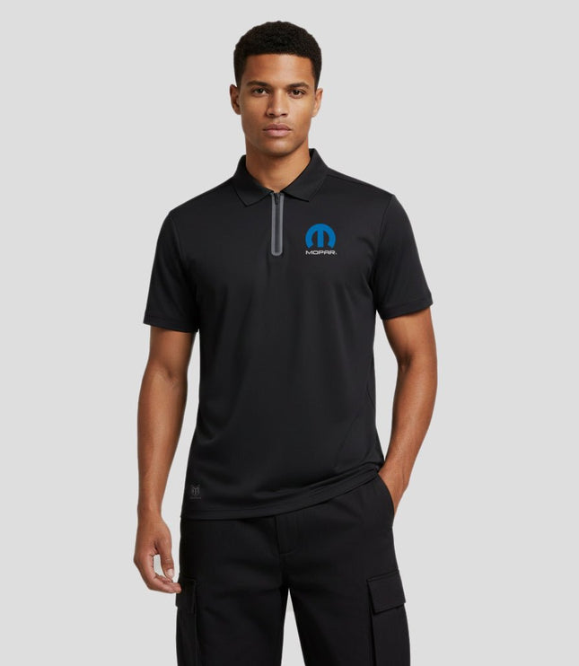 Marwin Sports Mopar Seamless Zipper Men's Polo - Black - Marwin Sports