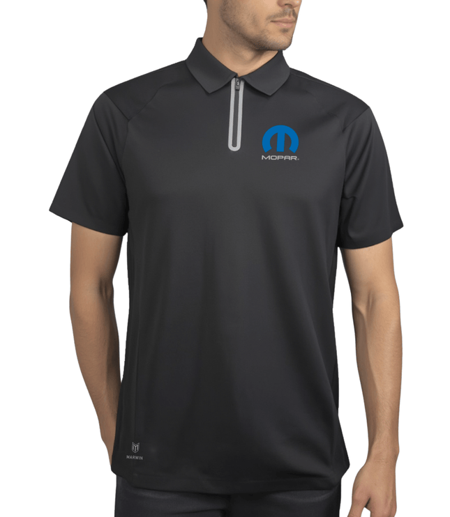 Marwin Sports Mopar Seamless Zipper Men's Polo - Black - Marwin Sports