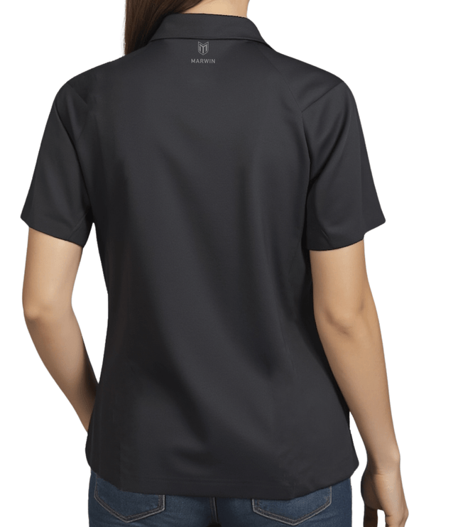 Marwin Sports Mopar Seamless Zipper Women's Polo - Black - Marwin Sports