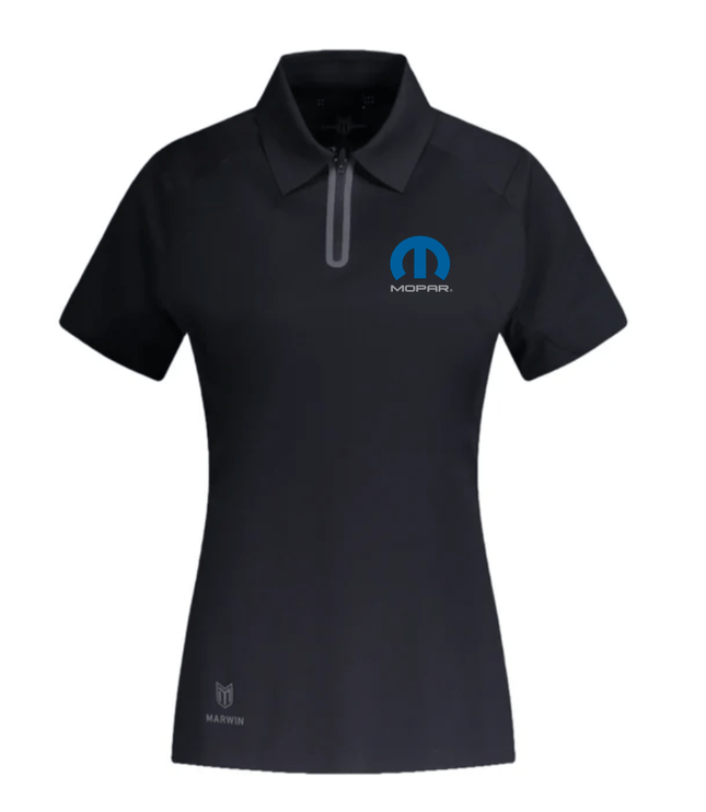 Marwin Sports Mopar Seamless Zipper Women's Polo - Black - Marwin Sports