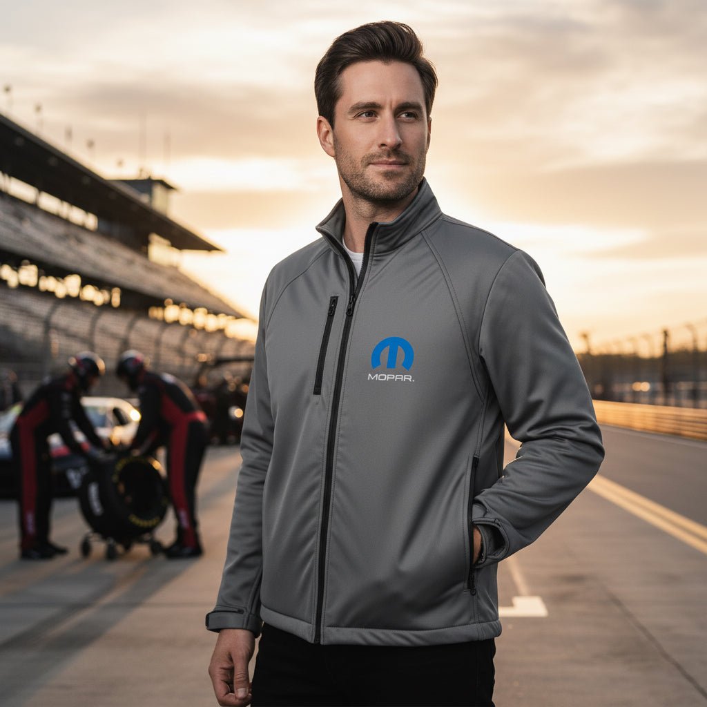 Marwin Sports Mopar Softshell Men's Jacket - Grey/Black - Marwin Sports