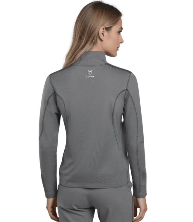 Marwin Sports Mopar Women's Quarter Zip Pullover - Grey/Black - Marwin Sports