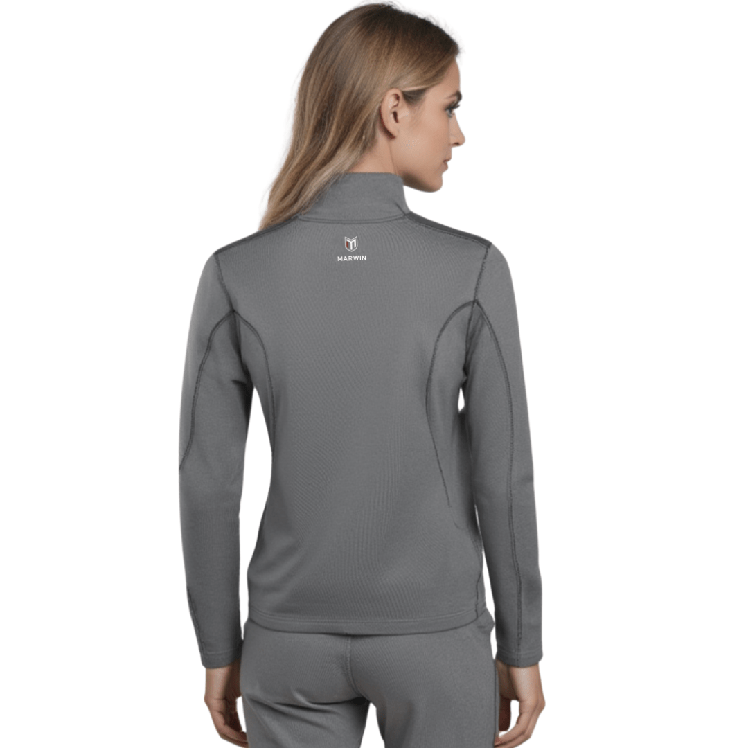 Marwin Sports Mopar Women's Quarter Zip Pullover - Grey/Black - Marwin Sports