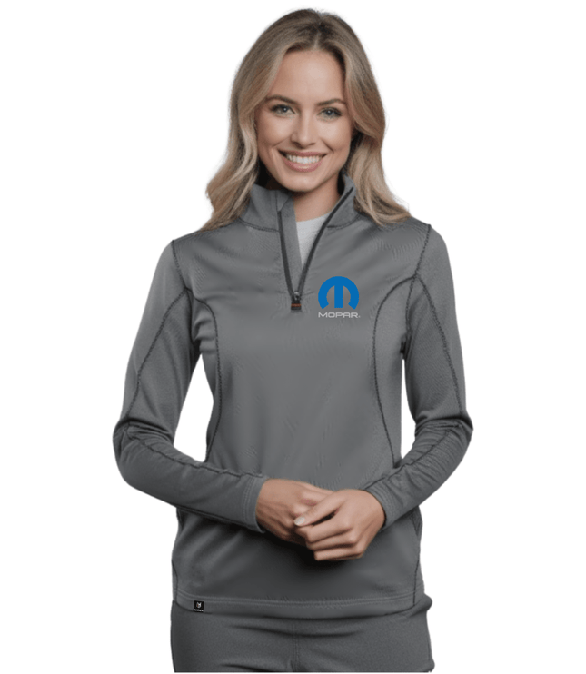 Marwin Sports Mopar Women's Quarter Zip Pullover - Grey/Black - Marwin Sports
