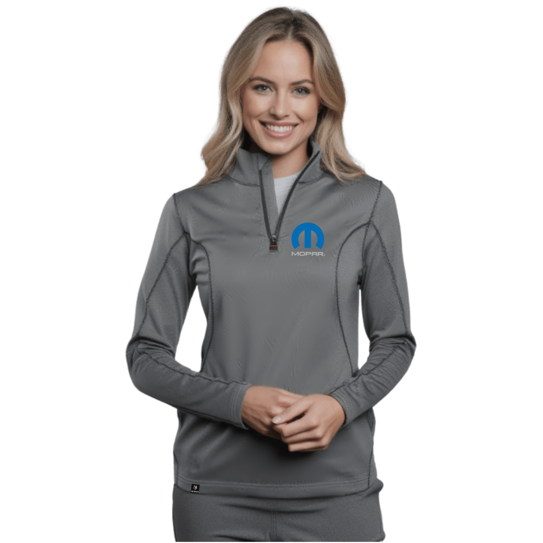 Marwin Sports Mopar Women's Quarter Zip Pullover - Grey/Black - Marwin Sports