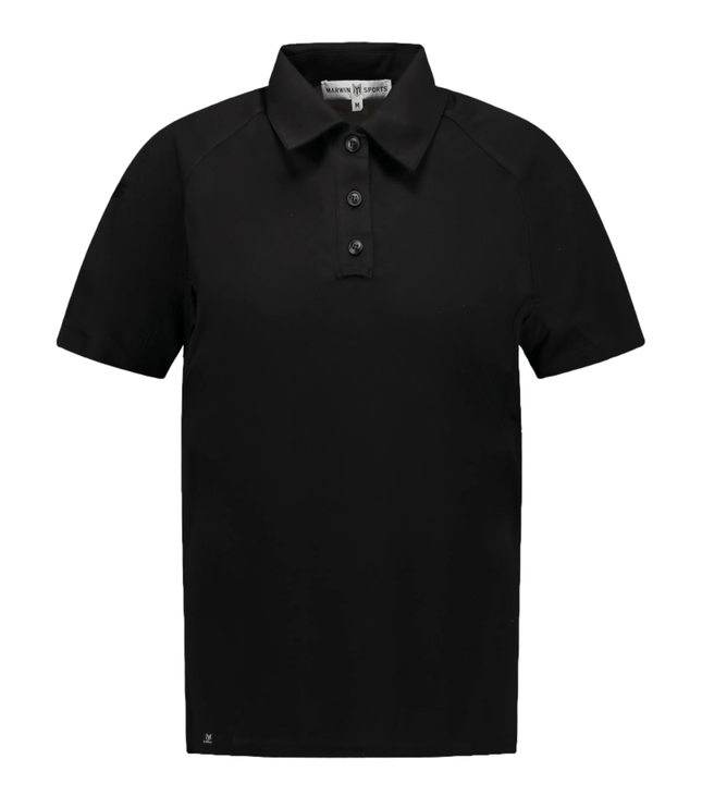 Marwin Sports Poly Button Women's Polo - Black - Marwin Sports