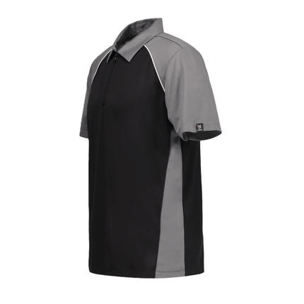 Marwin Sports Poly Zipper Men's Polo - Black/Grey/White - Marwin Sports