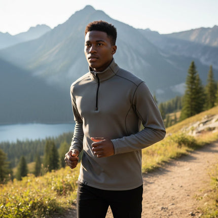 Marwin Sports Quarter Zip Men's Pullover - Grey - Marwin Sports