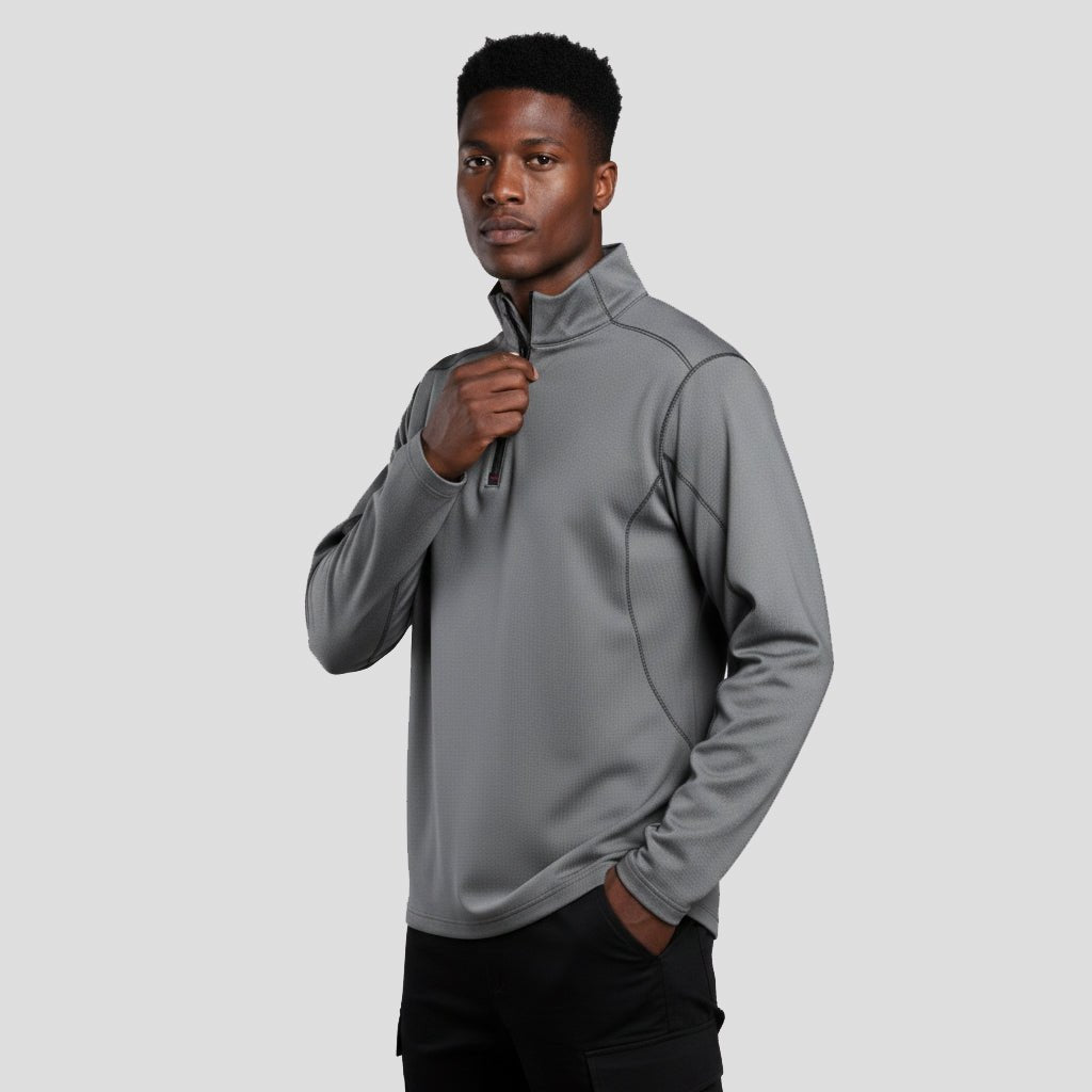 Marwin Sports Quarter Zip Men's Pullover - Grey - Marwin Sports