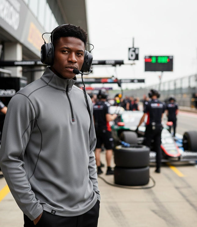 Marwin Sports Quarter Zip Men's Pullover - Grey - Marwin Sports