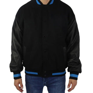 Marwin Sports Rib Letterman Men's Jacket - Black/Blue - Marwin Sports