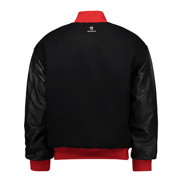 Marwin Sports Rib Letterman Men's Jacket - Red/Black - Marwin Sports