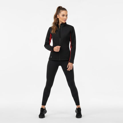 Monarch Women's Softshell Jacket - Black/Red - Marwin Sports