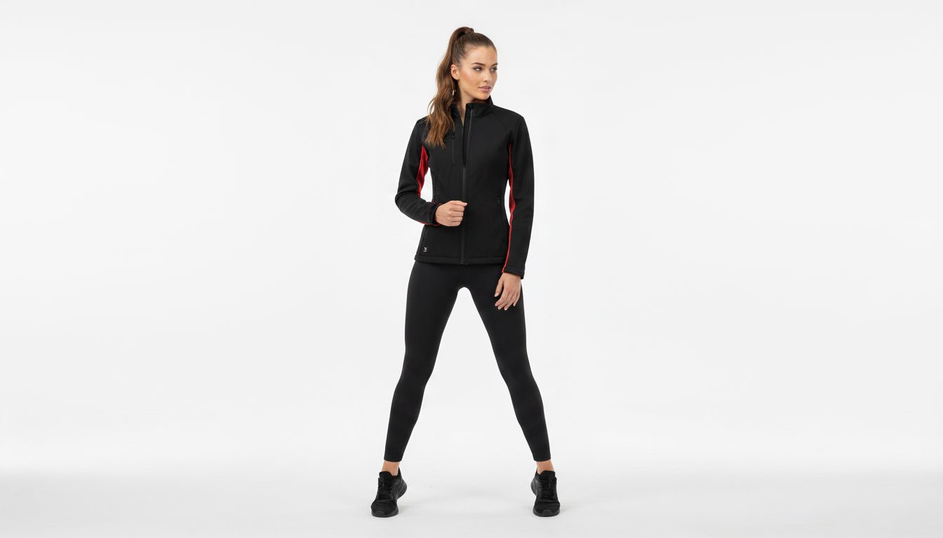 Monarch Women's Softshell Jacket - Black/Red - Marwin Sports