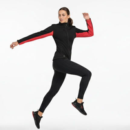 Monarch Women's Softshell Jacket - Black/Red - Marwin Sports