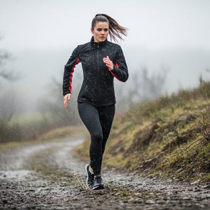 Monarch Women's Softshell Jacket - Black/Red - Marwin Sports