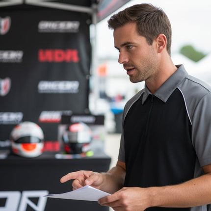 Monte Men's Zipper Polo - Black/Grey/White - Marwin Sports