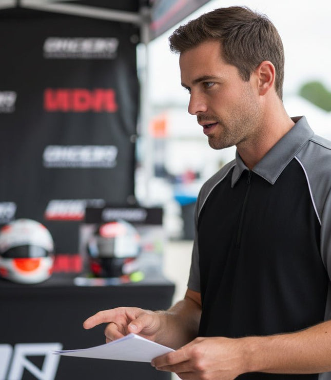 Monte Men's Zipper Polo - Black/Grey/White - Marwin Sports