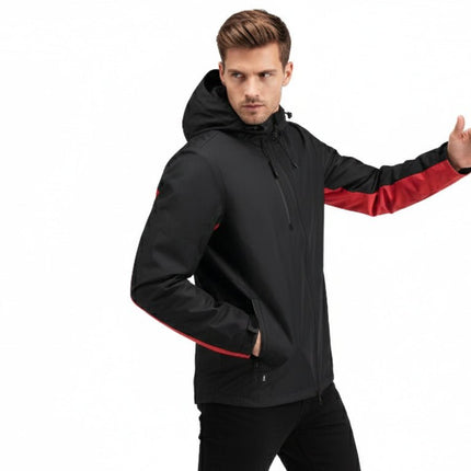 Revolver Men's Rain Jacket - Black/Red - Marwin Sports