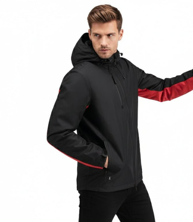 Revolver Men's Rain Jacket - Black/Red - Marwin Sports