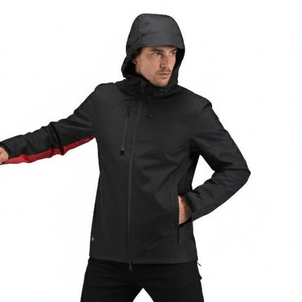 Revolver Men's Rain Jacket - Black/Red - Marwin Sports