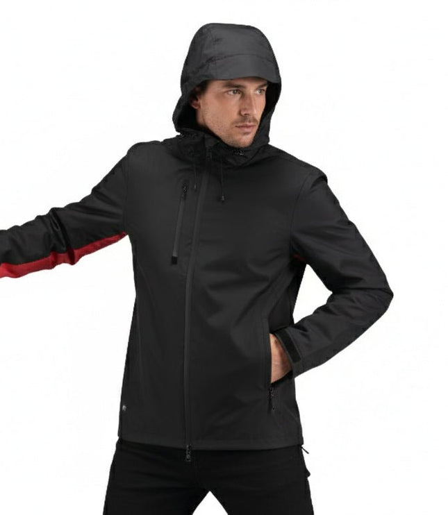 Revolver Men's Rain Jacket - Black/Red - Marwin Sports