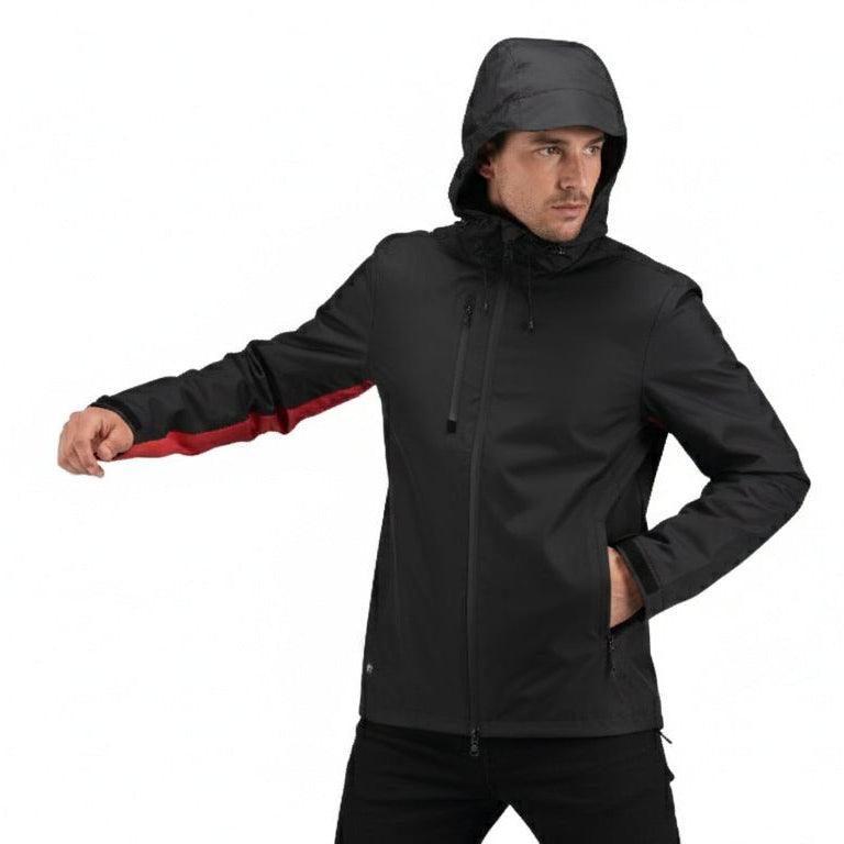 Revolver Men's Rain Jacket - Black/Red - Marwin Sports