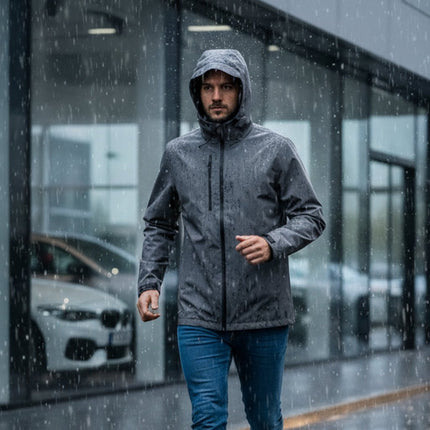 Revolver Men's Rain Jacket - Grey/Black - Marwin Sports