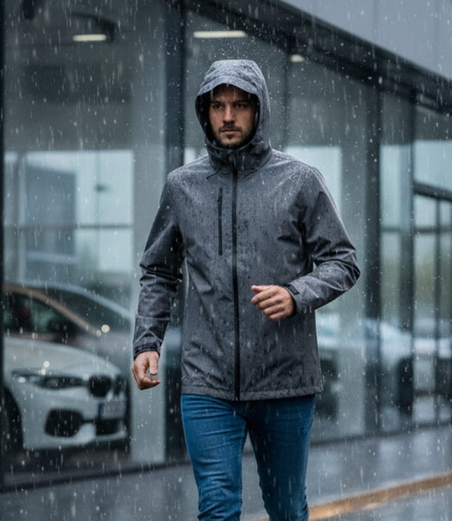 Revolver Men's Rain Jacket - Grey/Black - Marwin Sports