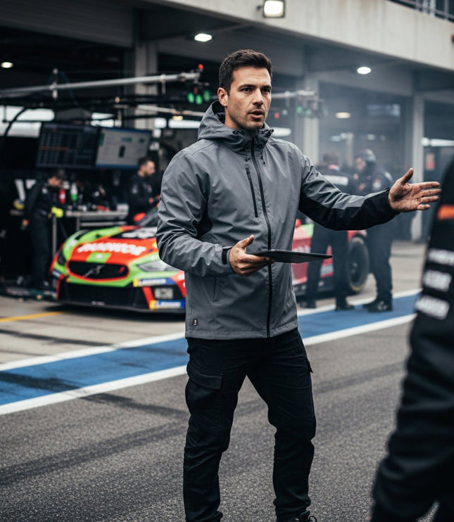 Revolver Men's Rain Jacket - Grey/Black - Marwin Sports