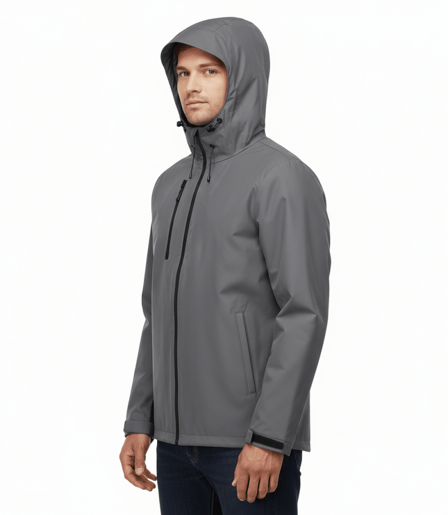 Revolver Men's Rain Jacket - Grey/Black - Marwin Sports