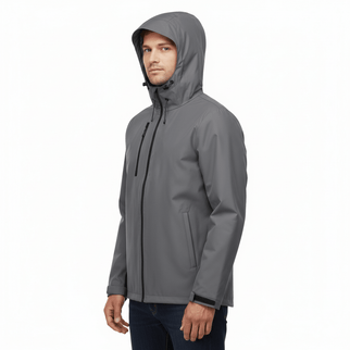 Revolver Men's Rain Jacket - Grey/Black - Marwin Sports