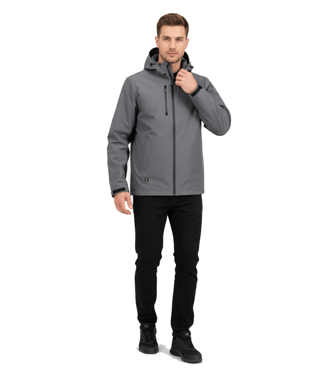Revolver Men's Rain Jacket - Grey/Black - Marwin Sports