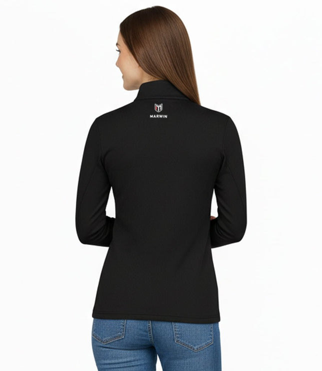 Rova Women's Quarter Zip Pullover - Black - Marwin Sports