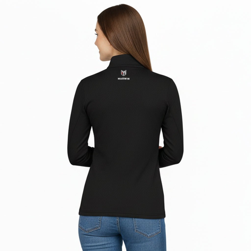 Rova Women's Quarter Zip Pullover - Black - Marwin Sports