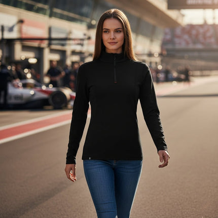Rova Women's Quarter Zip Pullover - Black - Marwin Sports