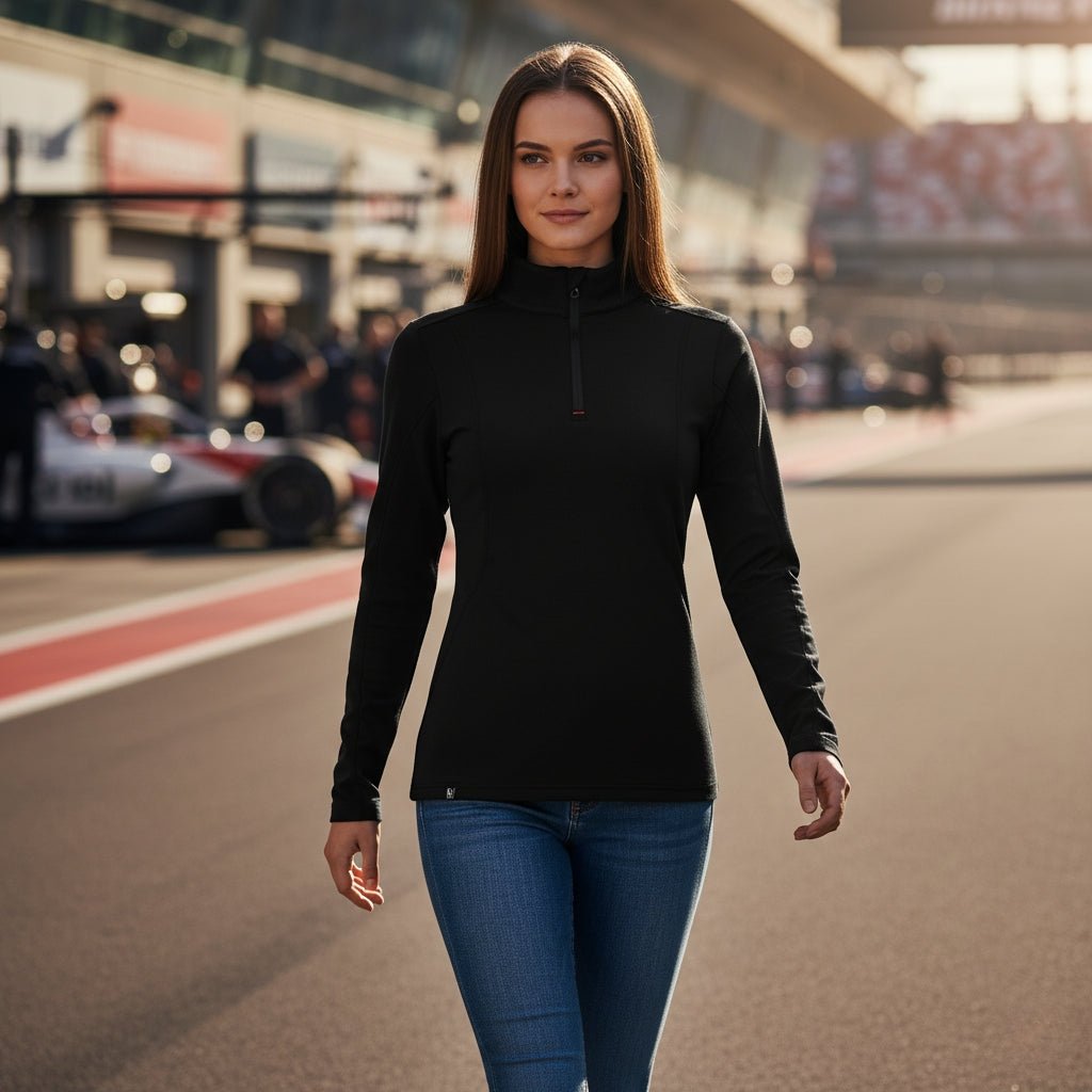 Rova Women's Quarter Zip Pullover - Black - Marwin Sports