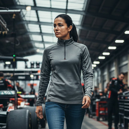Rova Women's Quarter Zip Pullover - Grey/Black - Marwin Sports