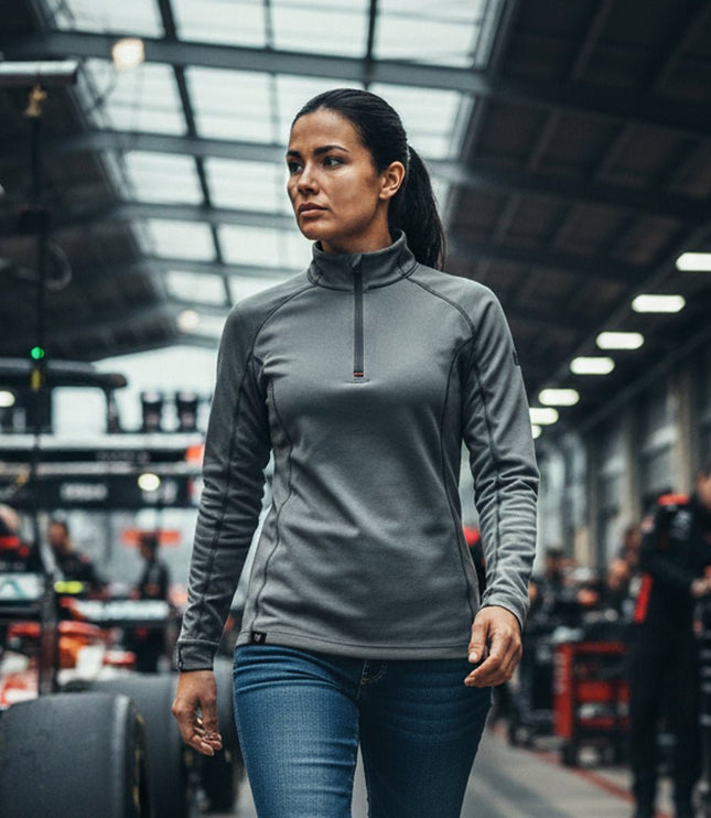 Rova Women's Quarter Zip Pullover - Grey/Black - Marwin Sports