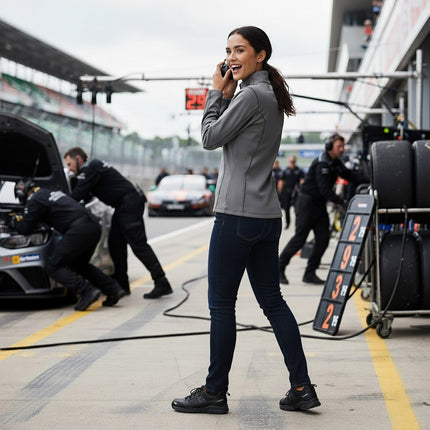 Rova Women's Quarter Zip Pullover - Grey/Black - Marwin Sports