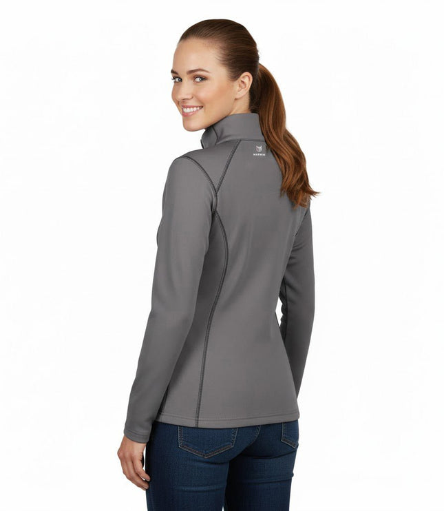 Rova Women's Quarter Zip Pullover - Grey/Black - Marwin Sports